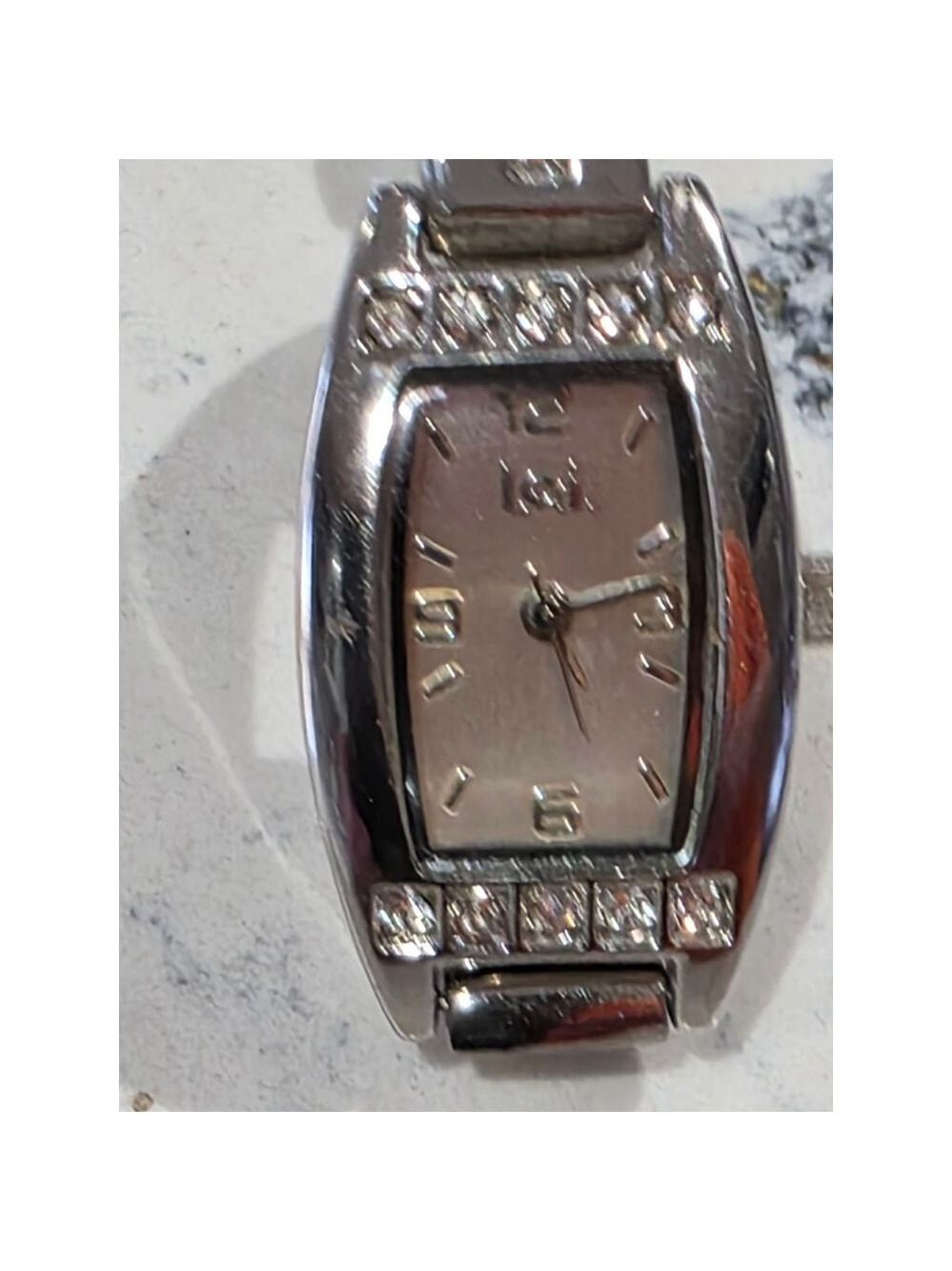 Women's L.e.i. Silver Tone Watch with Rhinestones, One Size